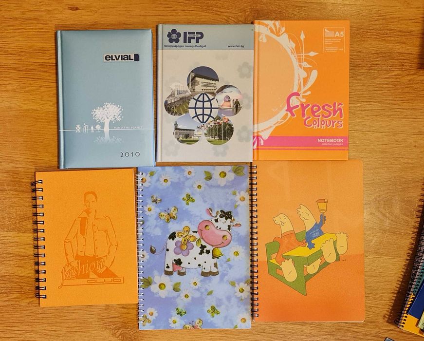 Тетрадки и тефтери 6 бр, широки редове