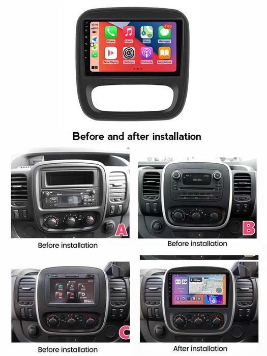 NAVIGATIE Android 14 Renault Trafic 3 Opel Vivaro B CarPlay + CAMERA