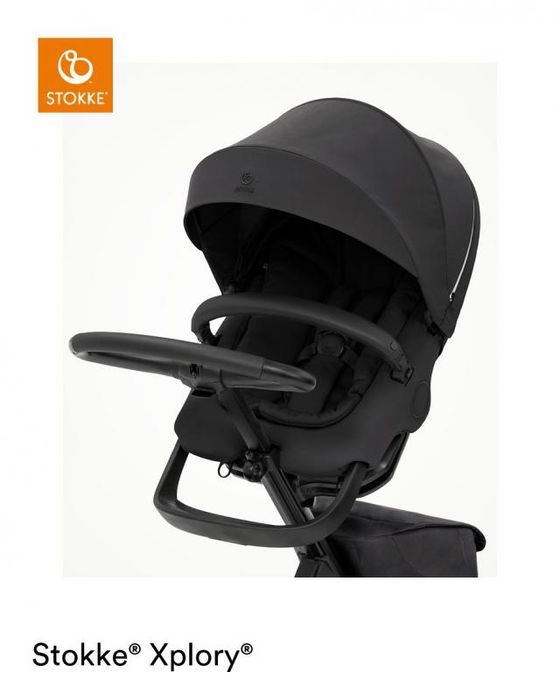 Детска количка Stokke Xplory X + кош за новородено Black