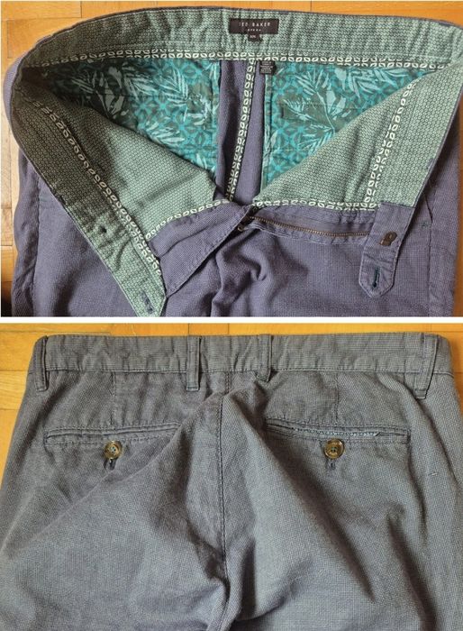 Pantaloni Premium Ted Baker Slim Fit, Din Bumbac Pur, Bărbați - 32L