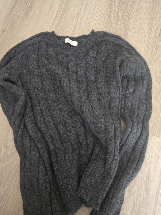 Pulover din lana de alpaca pulover gri femei din lana moale