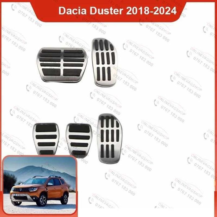 Set pedale inox Renault Clio,Captur,Arkana,Kadjar,Koleos,Dacia Duster