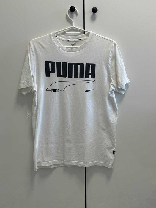 Tricou PUMA alb, original, mărimea S – purtat foarte puțin