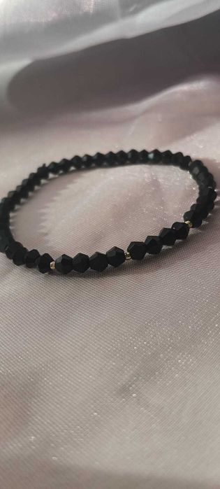 Brățară cu mărgele de sticlă și aur