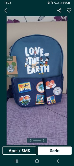 Rucsac școlar echipat cu rechizite Mickey Mouse