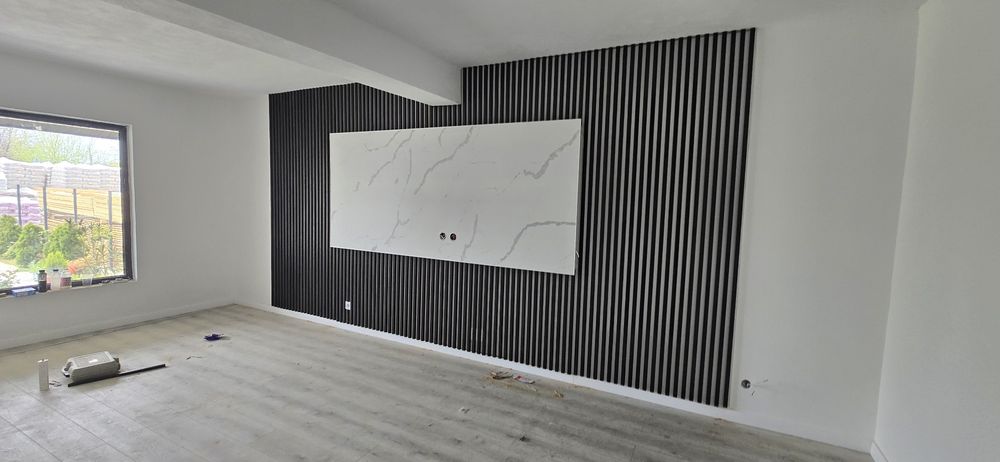 Riflaje lemn stratificat, banda led încorporată,privacy wall Calafat ...