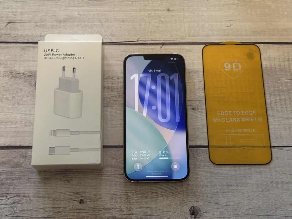iPhone 13 Pro Max - 256GB, Gold - ca Nou + accesorii cadou