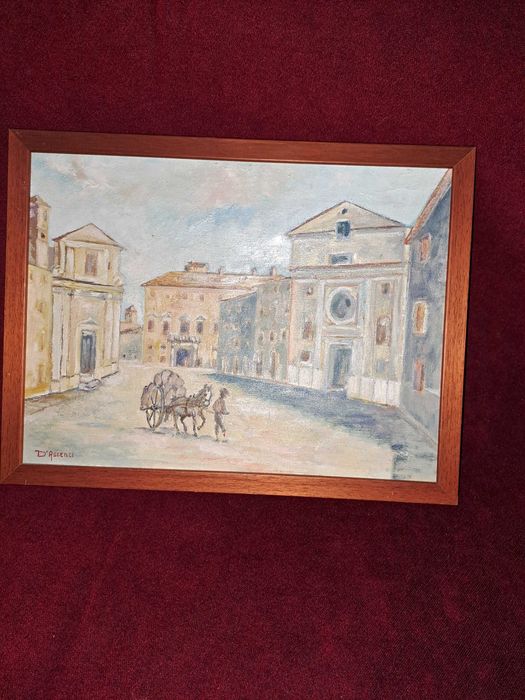 tablou pictura pe panza 43/33 cm semnat D'Ascenzi