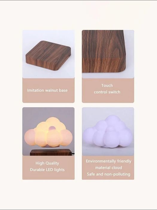 Левитирующая парящий и вращающийся облачко с подсветкой