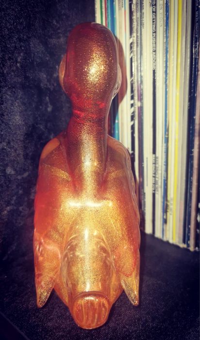 Стъклено пате Мурано АРХИМЕД СЕГУСО златни петна спец. рядка находка