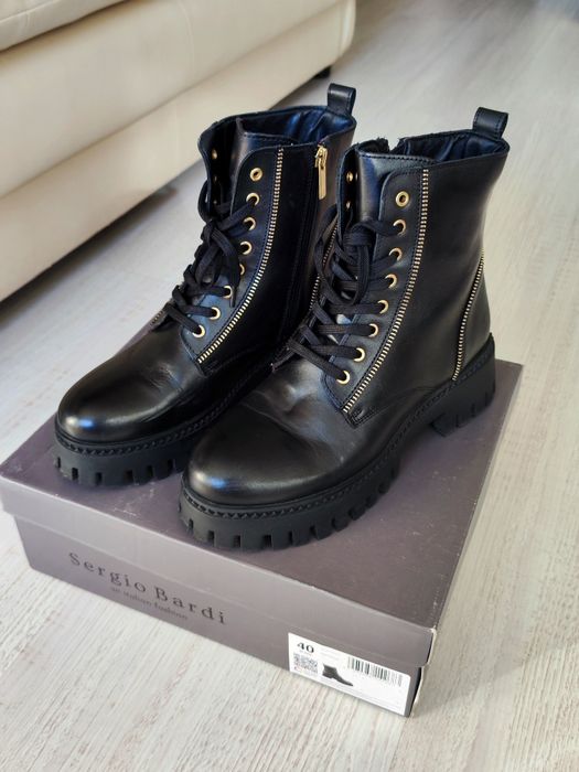 Дамски есенни Боти Sergio Bardi Черна естествена кожа 40 номер