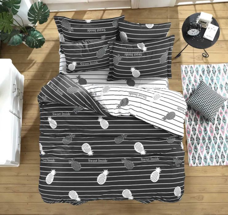 Set lenjerie pat dubla EnLora Home, bumbac, 240x260 cm, 162ELR2242 gri