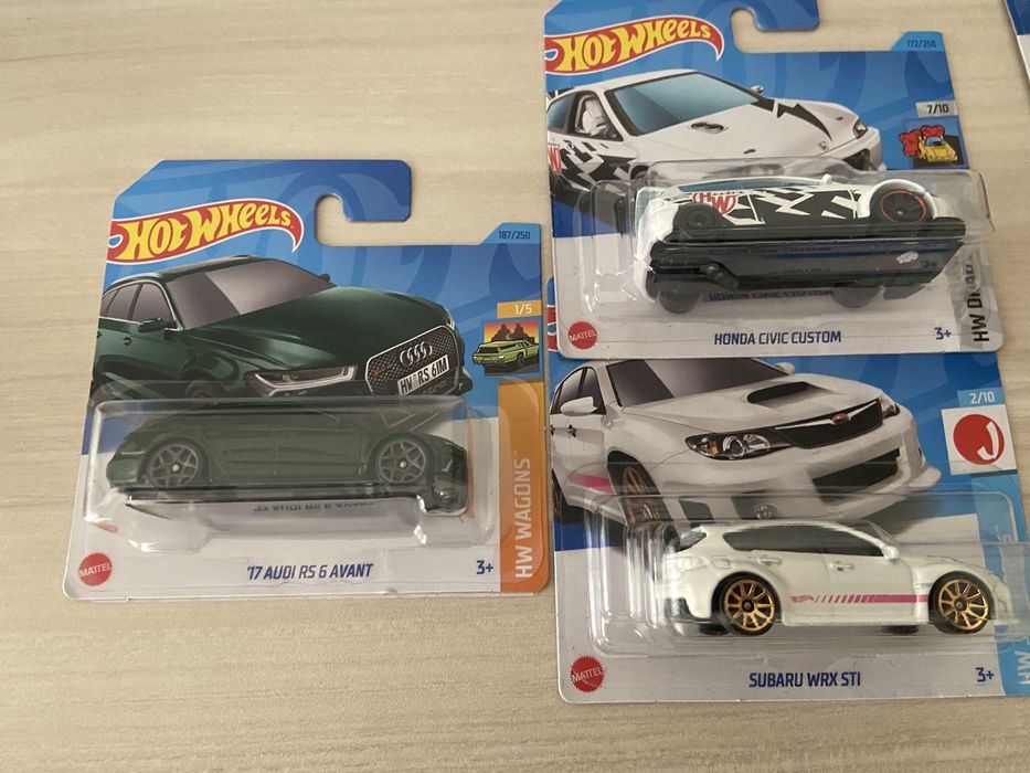 Hotwheels колички BMW Z4 / Subaru WRX / Honda / Audi