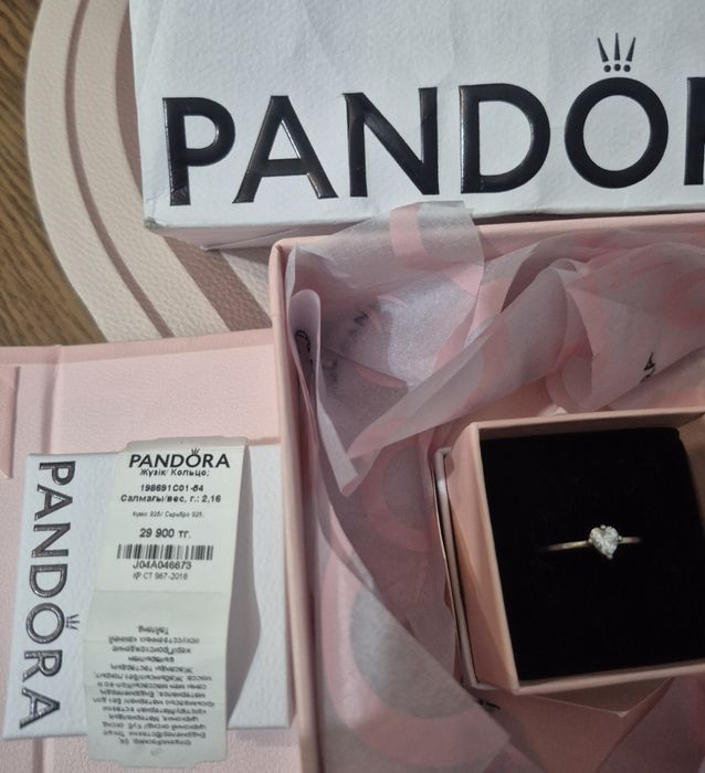 Серебро. Кольцо и цепь. PANDORA.