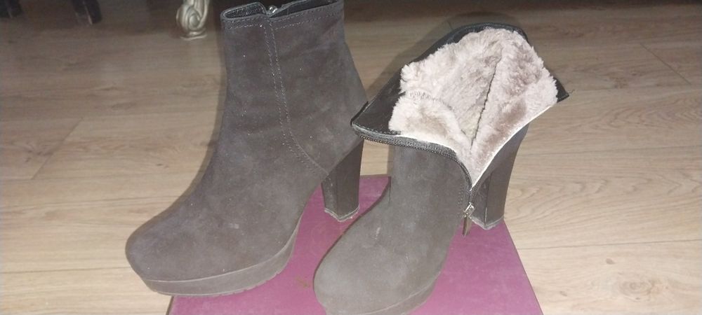 Ботинки сапожки турция замш мех натуральный