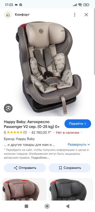 Детское автокресло 0+