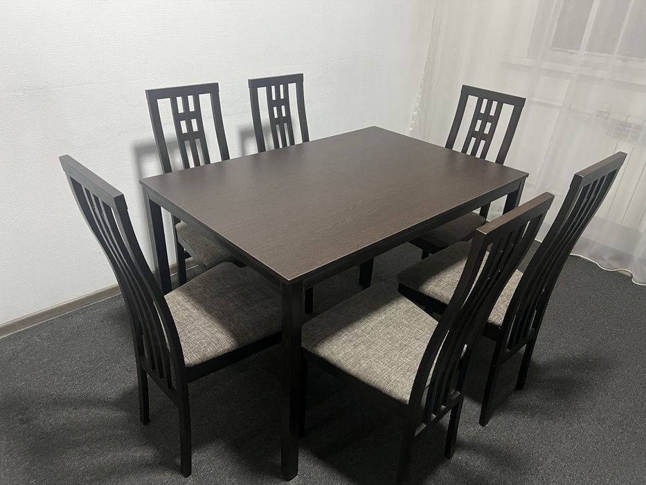 Стол 120/80 стулья 6 штук