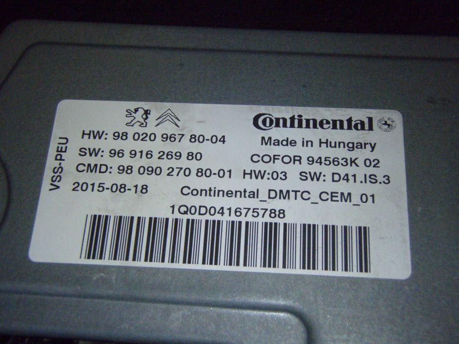 ECU Start and Stop Citroen C4 Picasso II Continental 98 020 967 80-04