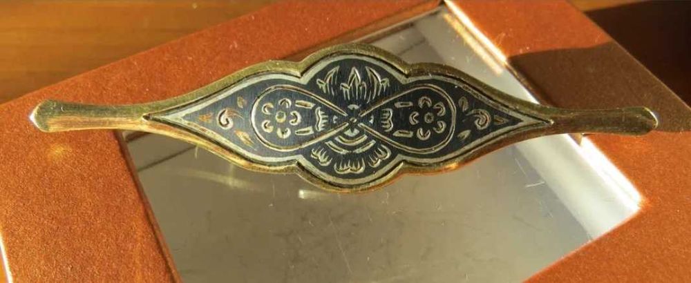 Broșa Rusia argint aur nielo