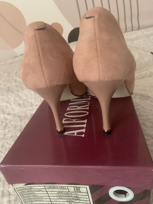 Туфли пудра замша 36 размер