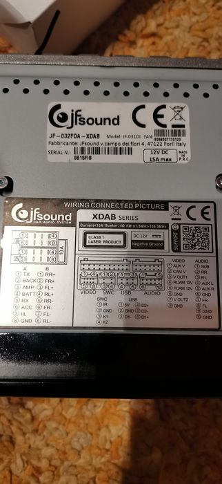 Car radio JF-032FDA-XDAB  Fiat Ducato 250 Gps Bluetooth Wifi DAB