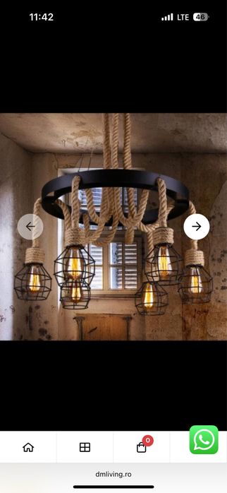 Lustra retro cu franghii