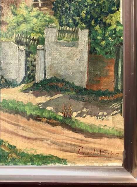 Tablou F, Foarte VECHI, ulei/panza, semnat. Dimens mari: 80x60cm+rama