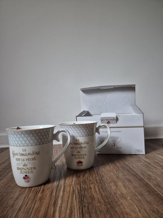 Set 2 cani ceramica Gourmandise alb