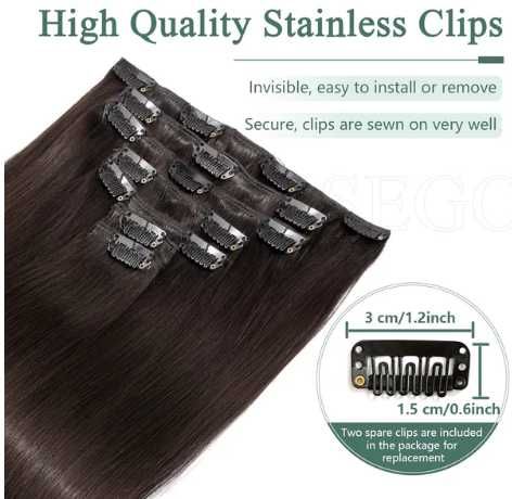 Extensii de par cu clipsuri Păr real 7 bucăți