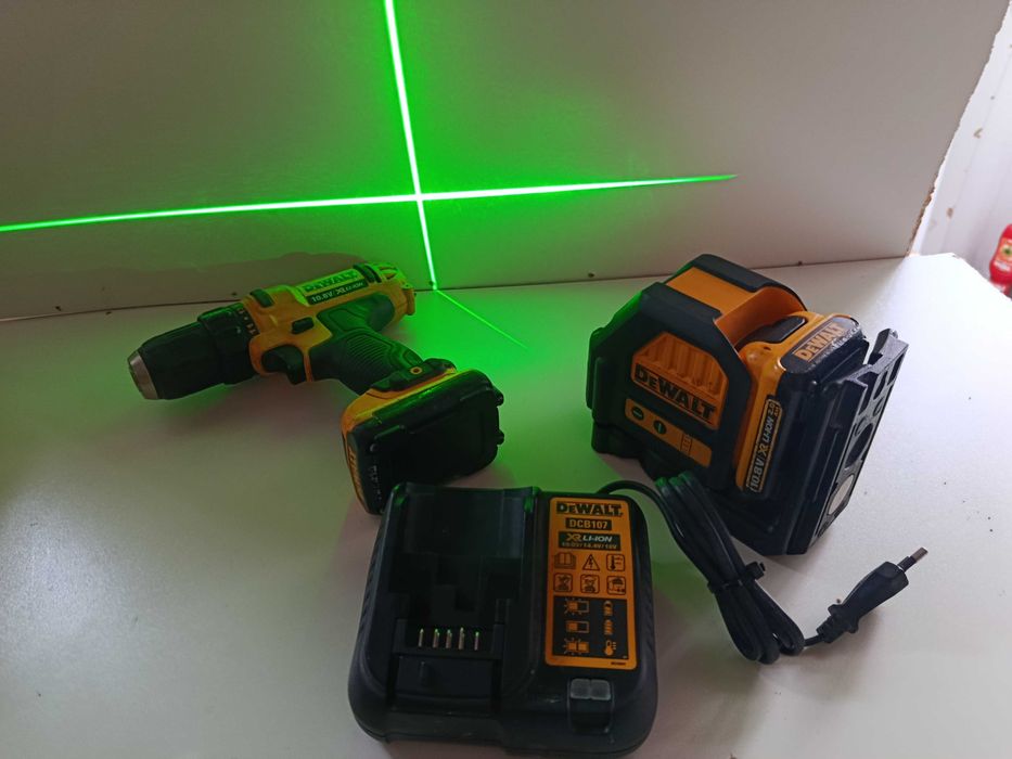 NIVELA Laser VERDE Boloboc DeWalt DCE088G + Filetanta 12V 10.8V sursa