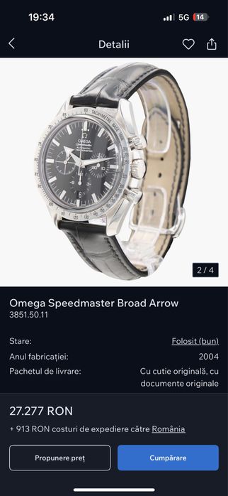 Ceas Omega Speedmaster Chronograph Broad Arrow