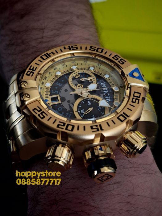 INVICTA Foxhound full metal Gold 57 mm, Инвикта нов ръчен часовник