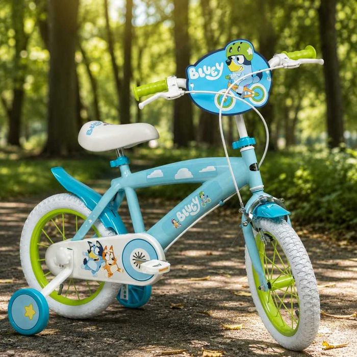Детски велосипед Hello Kitty/ Bluey 16" с помощни колела, кошница и столче за кукли