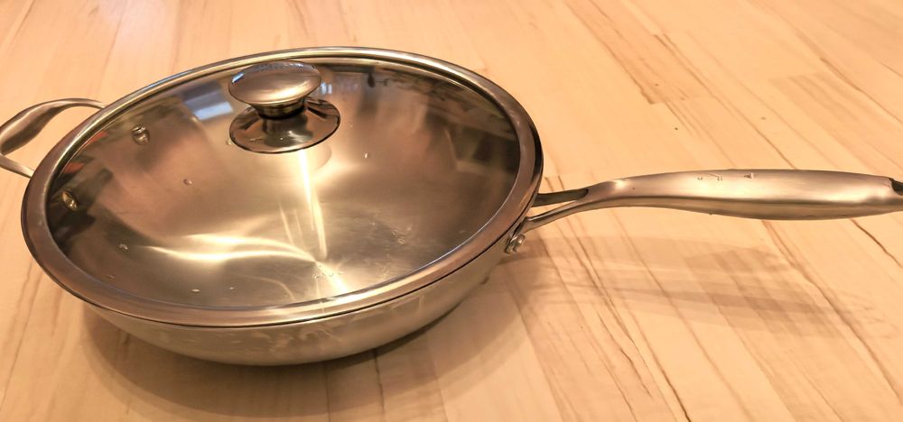 Тиган уок, неръждаема стомана, 30.5 см диаметър, с капак