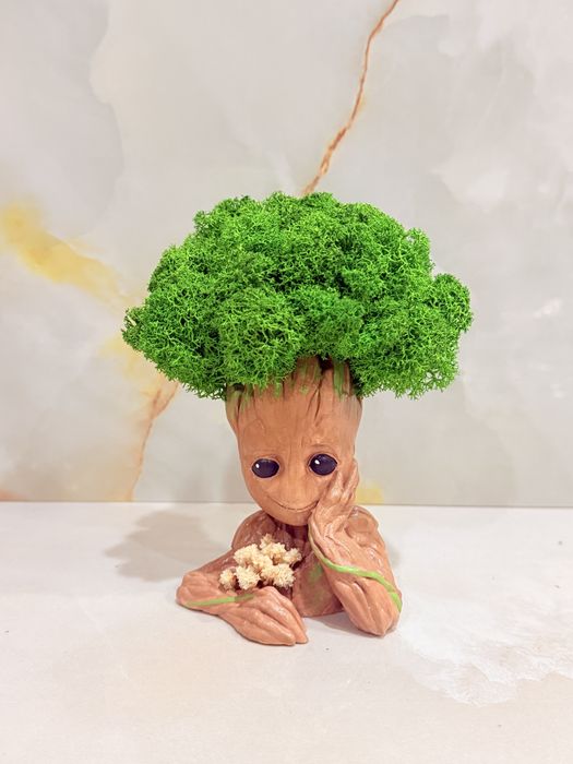 Кашпи с мъх, сапунени и сушени цветя