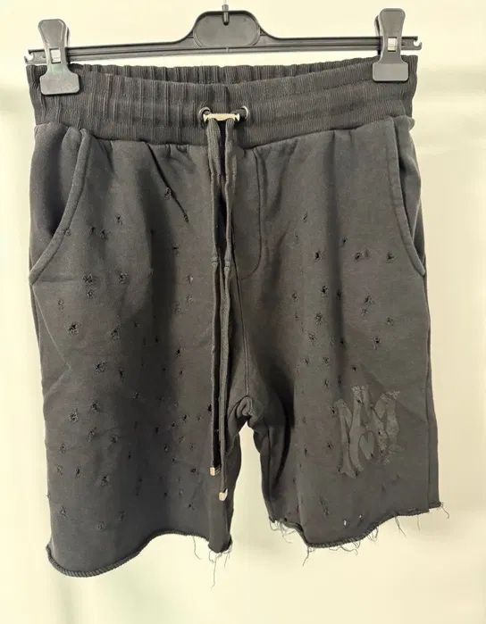 compleu pantaloni scurti tricou amiri disstressed piele