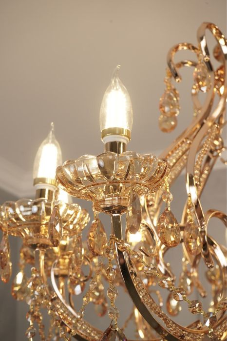 Lyustra kristal toshli, 2xil rang, 3xil o’lchamda, zal uchun qandil...