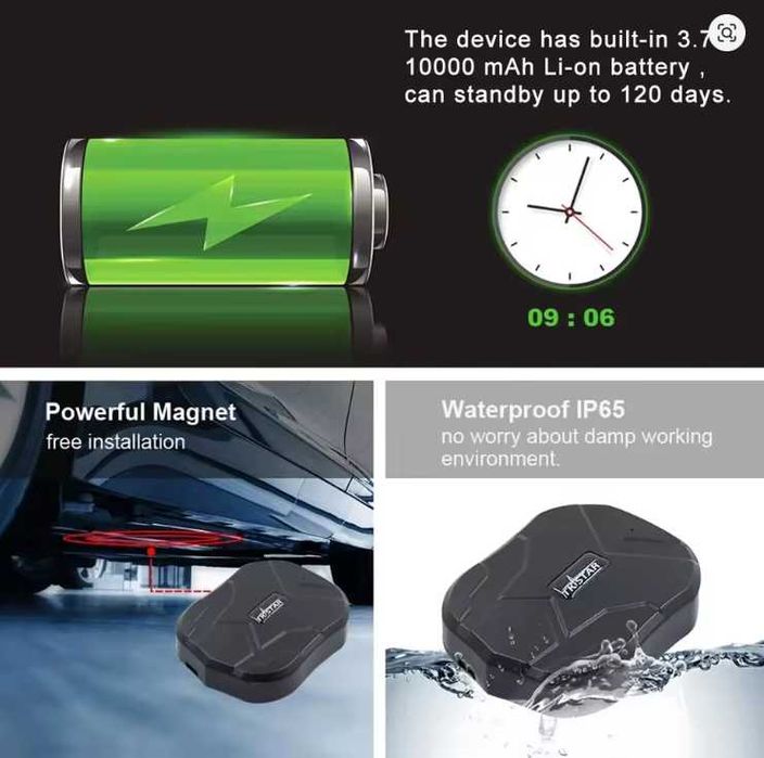 GPS Tracker Auto 4G LTE TK905B – 10000mAh, Magnet, Waterproof, Urmărire Real-Time + Alarmă Anti-Furt barca animale rulota