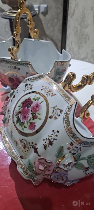 Чехословакия для фруктов  редкий большие фарфор ваза корзинки