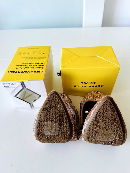 Balerini Butterfly Twists - aurii, marimea 37