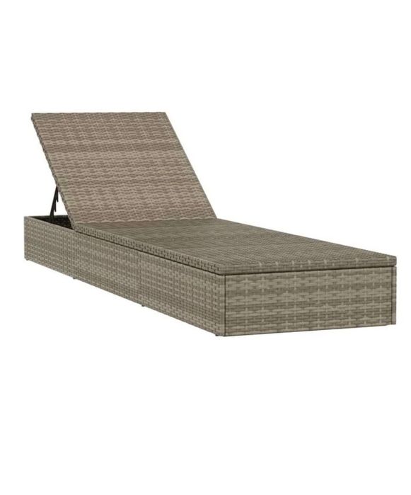 Sezlong cu pernă, 1buc gri 201x55x62cm poliratan