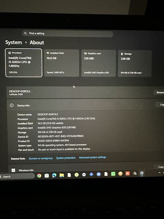 Dell Latitudie 5400 i5