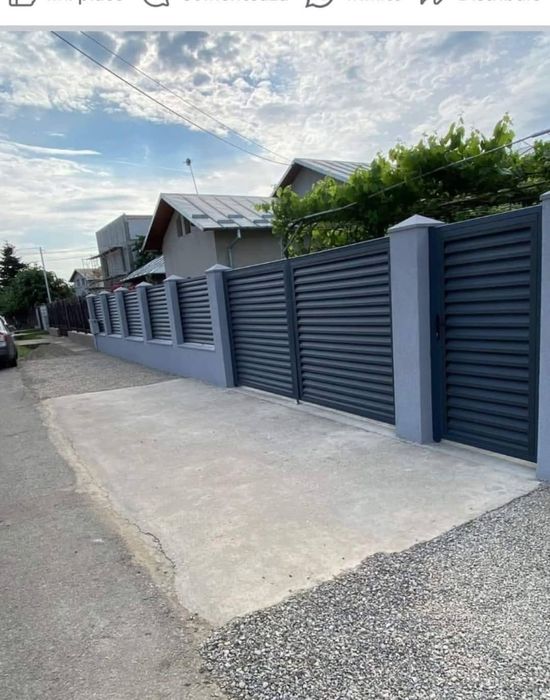 Garduri si porti din sipca metalica, panou stil jaluzele, tabla, plasa