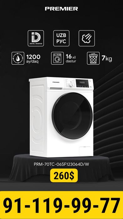 7 kg kir yuvish mashinasi/inventor/стиральная машина/автомат стиральна