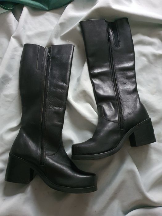 Cizme biker lungi cu catarame