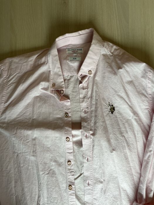 U.S. Polo Assn. мъжка риза Slim Fit розова L(отговаря и за М).