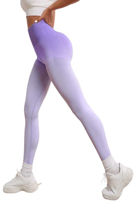 Colanti Fitness Dama Lungi Modelatori  Elastici Efect Push Up Lila M