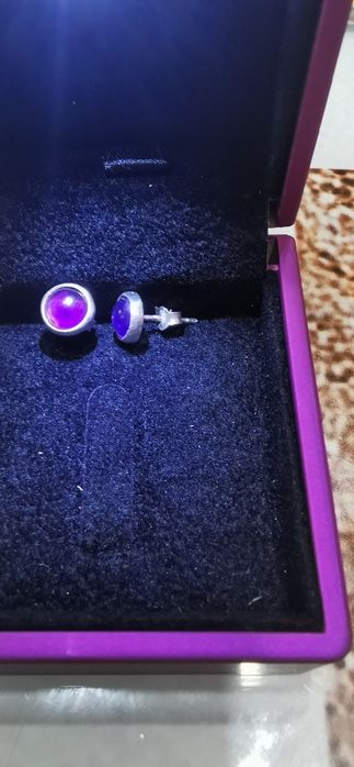 Пръстен, обеци и висулка аметист