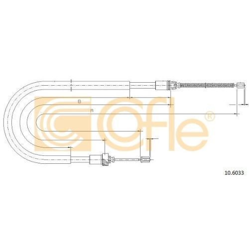 Cablu frana mana Peugeot 206 (2a/C)/ 206+ Cofle 106033, parte montare : stanga, dreapta, spate