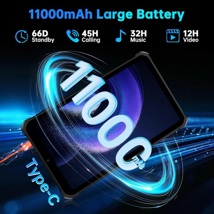 Брониран водоустойчив таблет OUKITEL RT3 Plus - Android 15, 11000mAh